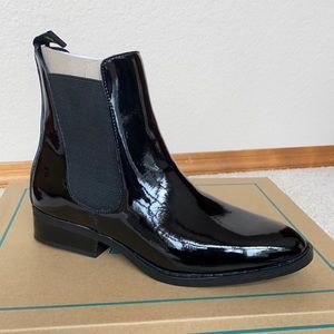 Ladies patent leather Jodphur boots